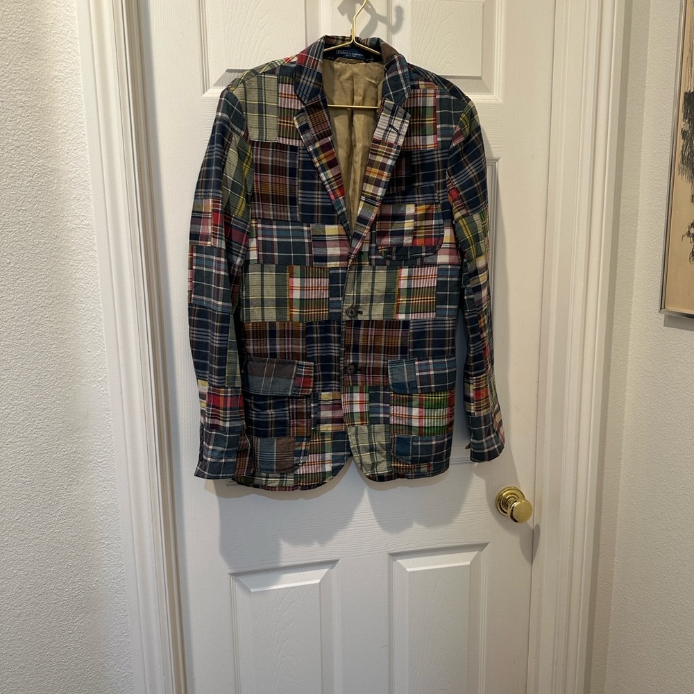Ralph Lauren Men's Colorful Patchwork Madras Blazer. See you on the Yacht.